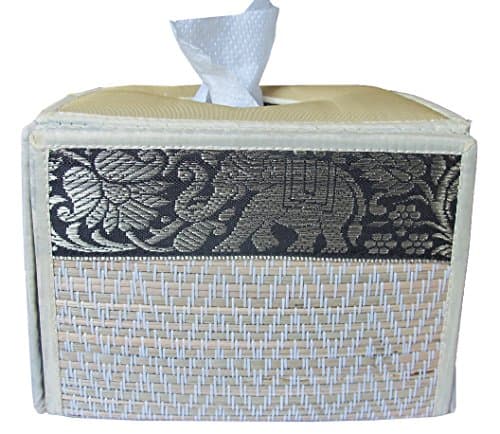 Reed Tissue Box Made From Natural Material Classic Elephant Style Size Height 3.8 "Wide 5" Long, 5.5".