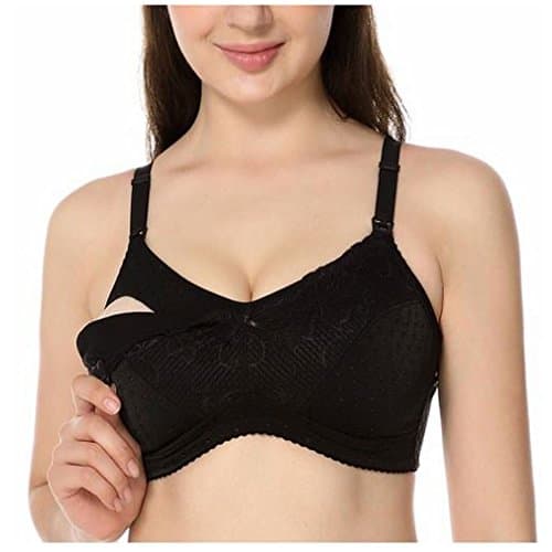NKL Lace Full Coverage Plus Size Wirefree Breastfeeding Maternity Nursing Bra