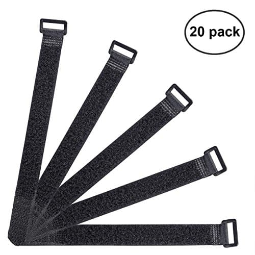 20PCS AvantMade 0.8 x 8" Hook and Loop Reusable Fastening Cable Tie Down Straps,Reusable,Durable Ties for Cord Management, Home, Office, Garage, Wires, Hoses,Etc.