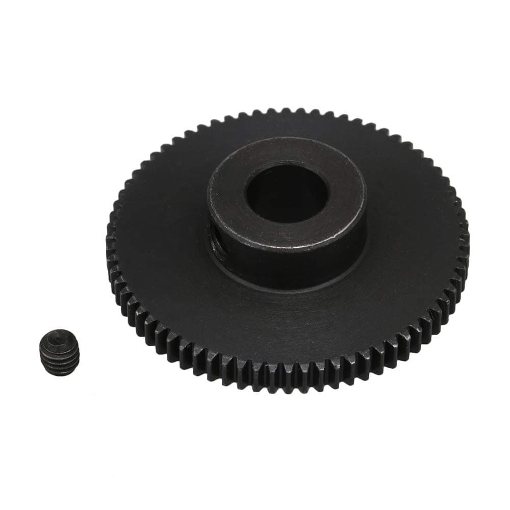 CNBTR 0.5 Module Top Screws Gear Gear 72 Teehth 8mm Inner Diameter 45# Steel Spur Pinion Blak