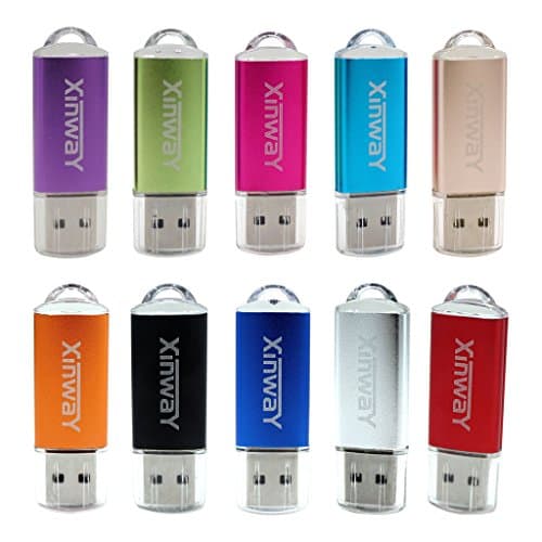 XinwaY 10 Pack 2GB USB 2.0 Flash Drive Thumb Drives Memory Stick(2GB, 10 Colors)