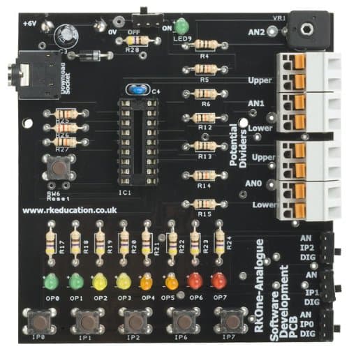Rk Education RKOneAnalogue Training/Development PCB for 18 pin PIC,PICAXE and Genie Self Build Kit