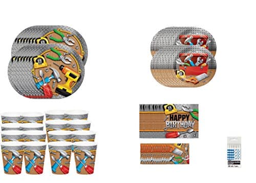 Tool Ultimate Party pack For 16 Guest ~Dinner ,Desert plates ,Table Cover Bonus Candles