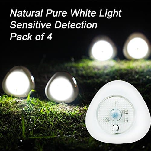 AMZStone Motion Sensor Night Light Cordless Battery-Powered LED Night Light Stick-anywhere Closet Lights Stair Lights Safe Lights for Hallway, Bathroom, Bedroom, Kitchen,Pack of 4