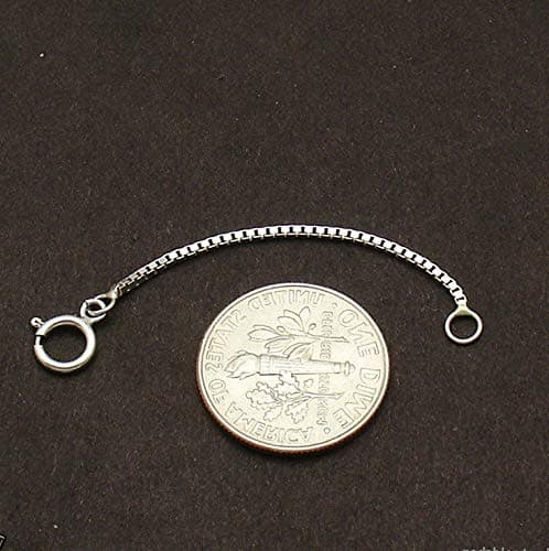 Hemau 1mm Venetian Box Chain Necklace Extender Real Solid 14K White Gold | Model NCKLCS - 2542 | 1 inch