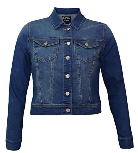 Women's Denim jean jacket Plus Size Stretchy Comfy Medium Blue Size 1X
