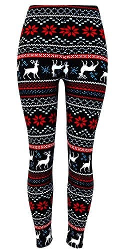 Moda Age Juniors & Kids Ultra Soft Best Patterned Printed Leggings - (S/M & L/XL Sizes) (Kids S/M, Xmas Turquoise Love)