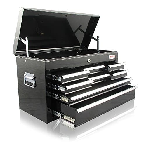 Tool Box with 8 Drawers and 1 Lid Compartment Black