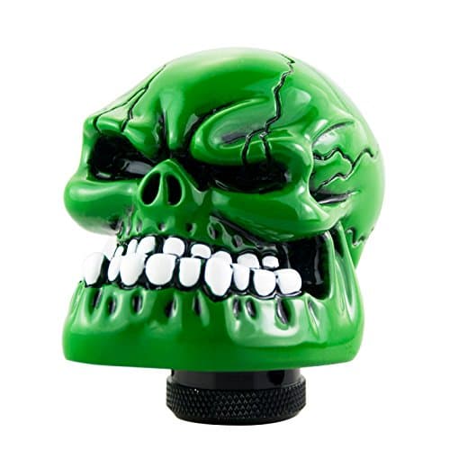 VmonV Skull Gear Shifter Knob, Manual Automatic Shift Stick Universal Car Knobs for Most Transmission Vehicles, Green