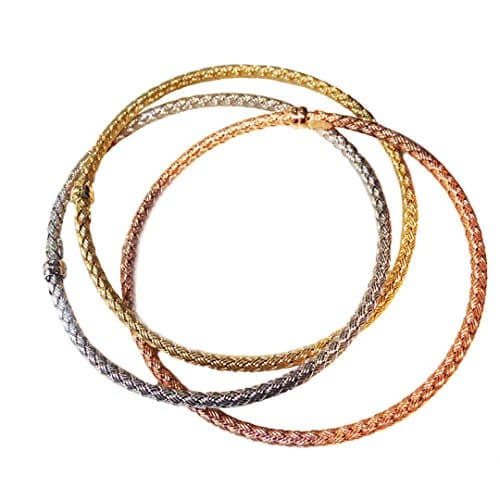 OWC Tricolor Woven Silk Rolling Bracelet