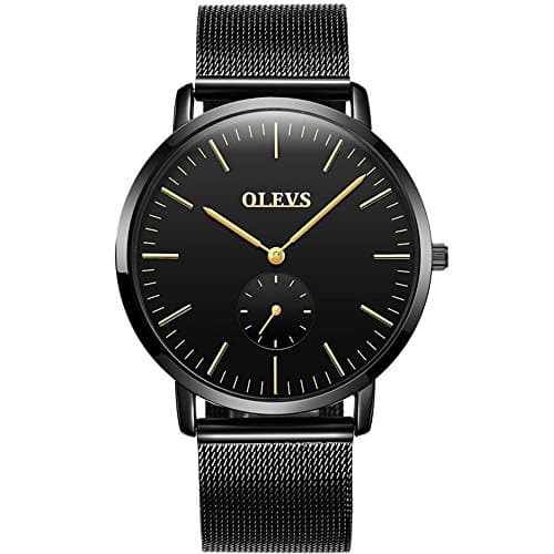 OLVES Watches for Men Water Resistant Watch Mesh Strap Watchs Top Brand Luxury Thin Fashion Clock Stainless Steel Quartz Wristwatches