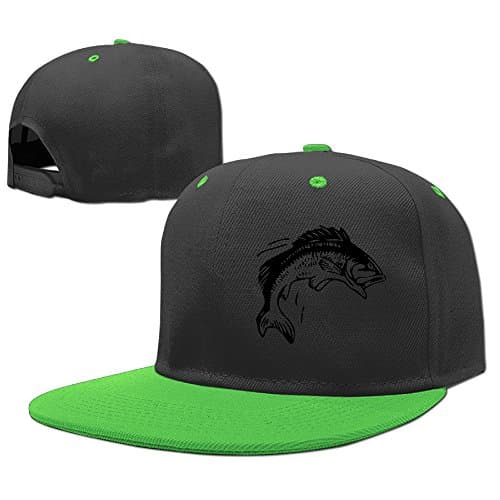 New Big Fish Jumping Flat Fitted Hat Contrast Bill Kid Snapback