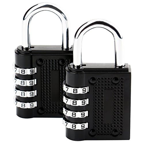 Combination Lock padlock Hsakei 2 Pack 4 Digit Padlock for School, Employee, Gym & Sports Locker, Case, Toolbox, Fence, Hasp Cabinet & Storage