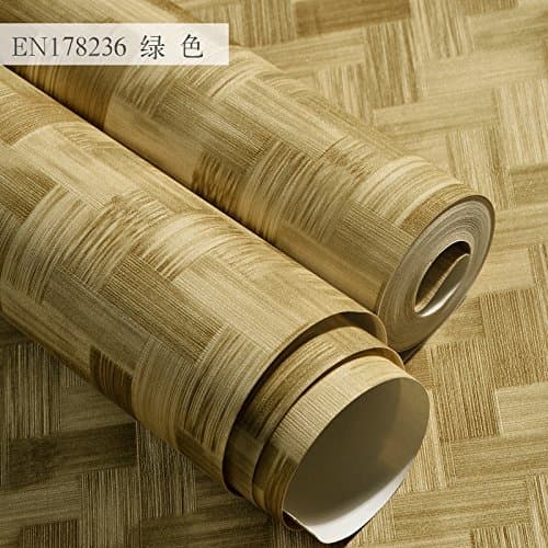 Wapea Straw Wallpaper Bamboo Pattern Background Plain Folk Style Bedroom Living Room Wallpaper Green