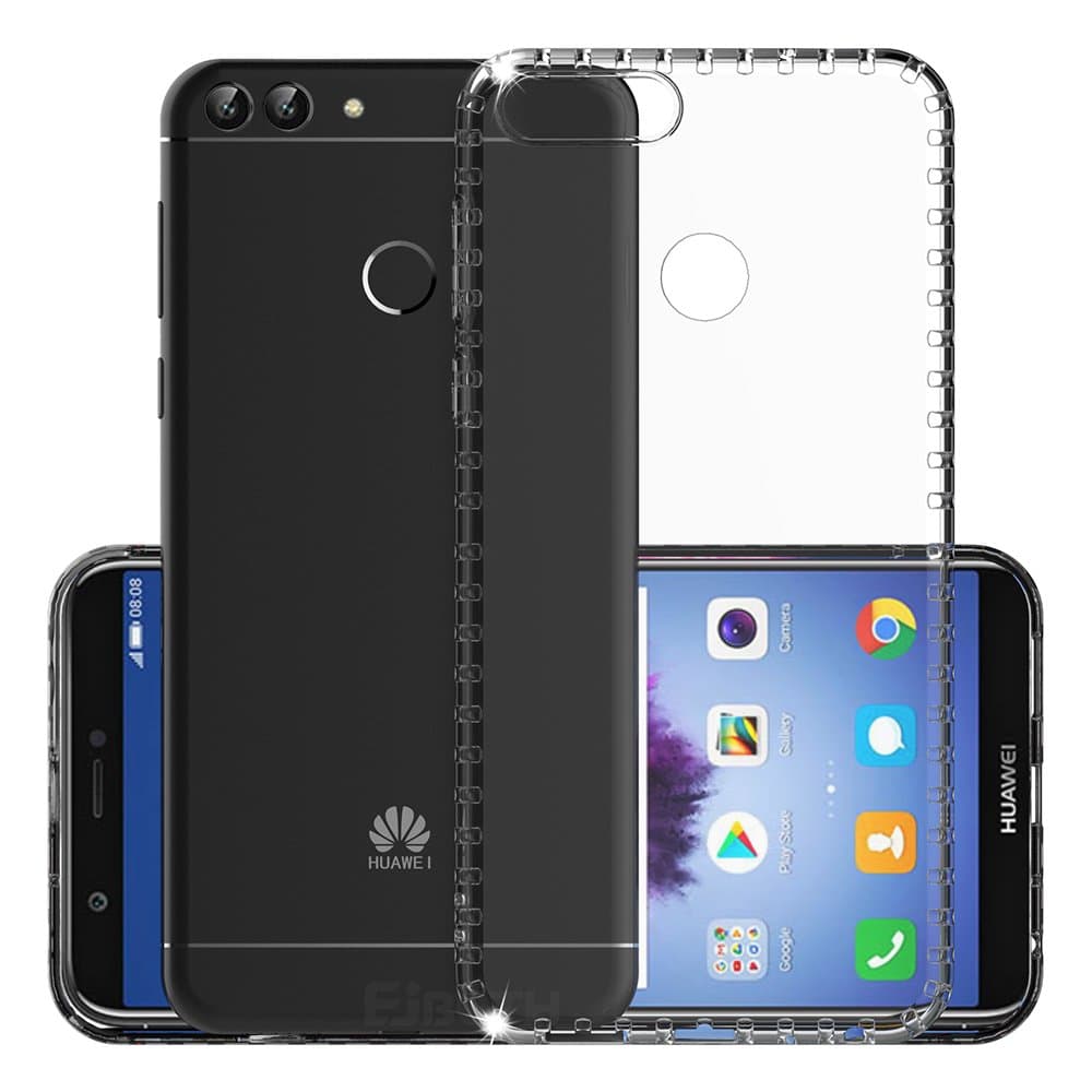 EJBOTH Huawei P smart Phone Case, Transparent Acrylic Phone Case Back Cover Protector Shell For Huawei P smart/Enjoy 7S - [ Soft frame + hard back surface]