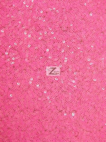 MINI DISC SEQUIN NYLON MESH FABRIC - Neon Pink - 54"/55" WIDTH SOLD BTY