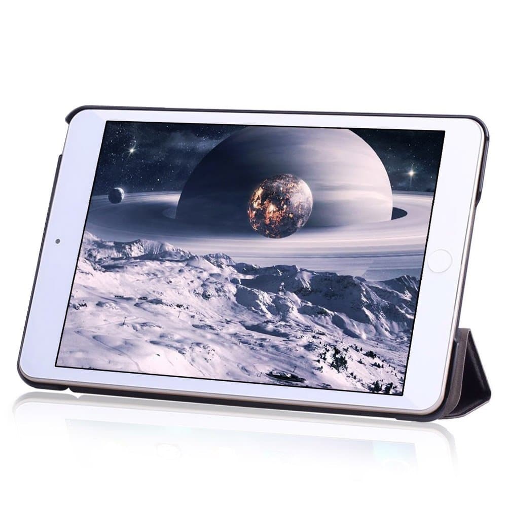 iPad Mini 4 Case, GOSLETE Apple iPad Mini 4 Smart Case Slim Folio Leather Case Cover, Update Auto Sleep/Wake for Apple New iPad Mini 4 Release 2015 (Black)