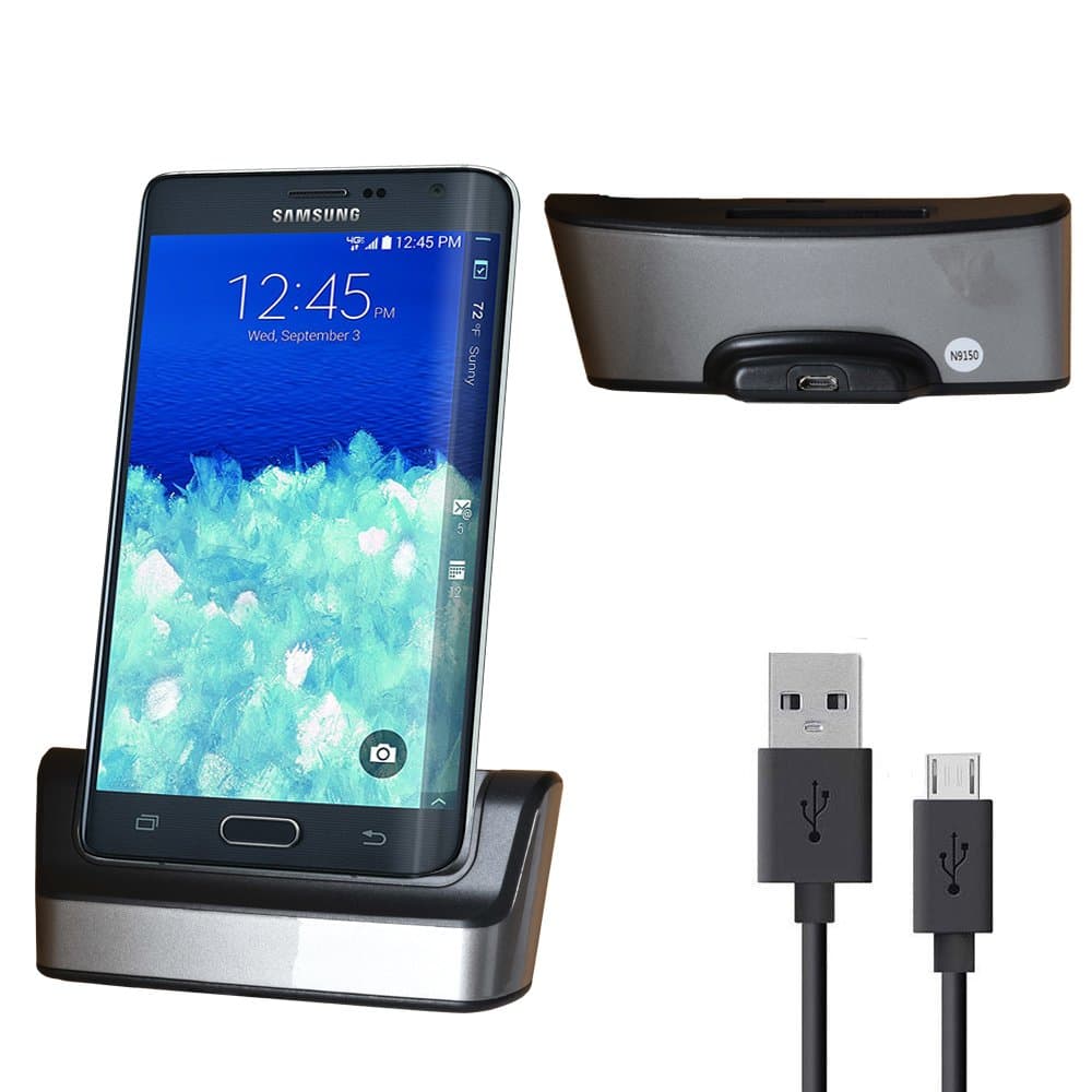 Galaxy Note Edge Charger, Note Edge Battery Charging Station, Slook Dual Desktop Dock Charger with USB Cable-Support Charging Spare Mobile Cell Phone for Samsung Galaxy Note Edge