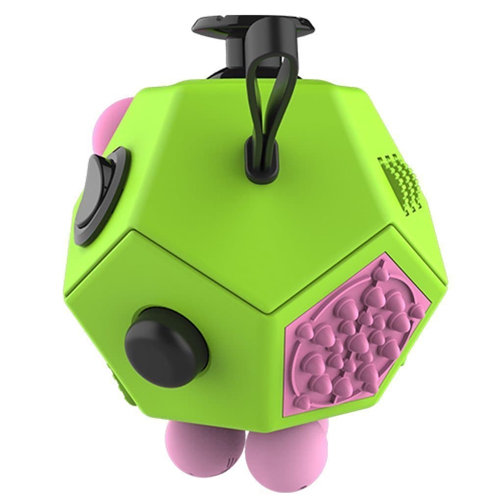 JackieTD Fidget Attention Cube Relieves Stress and Anxiety Educational Development Toys for ADD, ADHD, Anxiety, and Autism Children and Adults -KeyChain Gift (Prime 12 Sided)