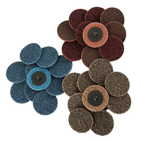 Wrightus 30pcs Roloc Sanding Disc 2 inch Mixed Pack Fine/Medium/Coarse Quick Change Discs for Surface Prep Strip Grind Polish Finish Burr Rust Paint Removal