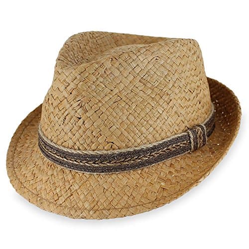 Belfry Ebb Tide - Matte Raffia Summer Straw Fedora In 4 Sizes (Medium, Tea)
