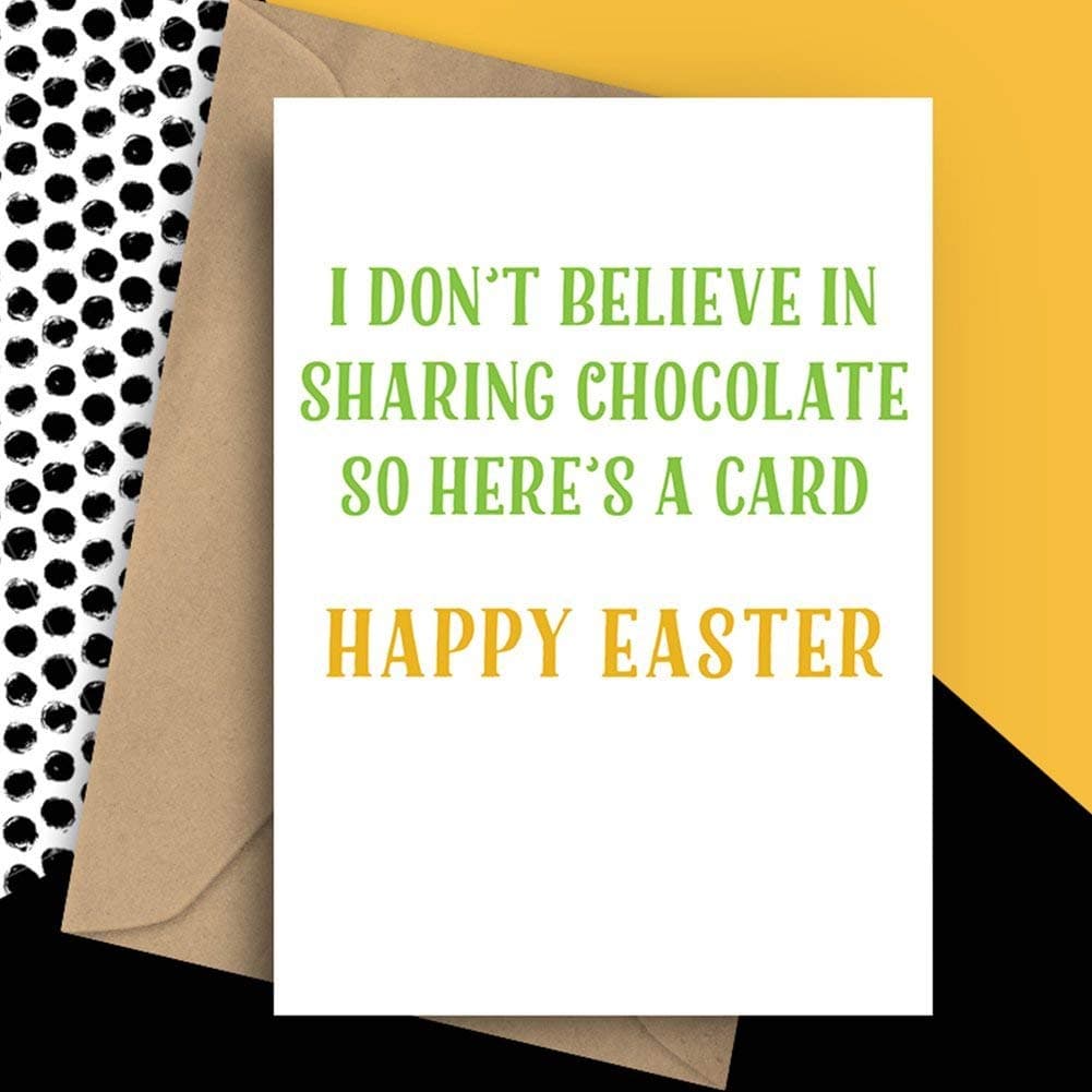 Funny Easter Card, Happy Easter Cards, Easter Greeting Card, Easter Chocolate Card, Easter Egg Card, Easter Candy, Chocolate Egg Card Funny
