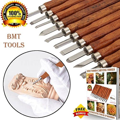 PREMIUM Wood Carving Tools [2018 UPGRADE VERSION] Durable High Carbon Steel SK2 - 12 Sculpting Knives for Carving Wood, Pumpkin, Soap, Rubber for Beginners Kids Adults with Safety Cap + Ebook