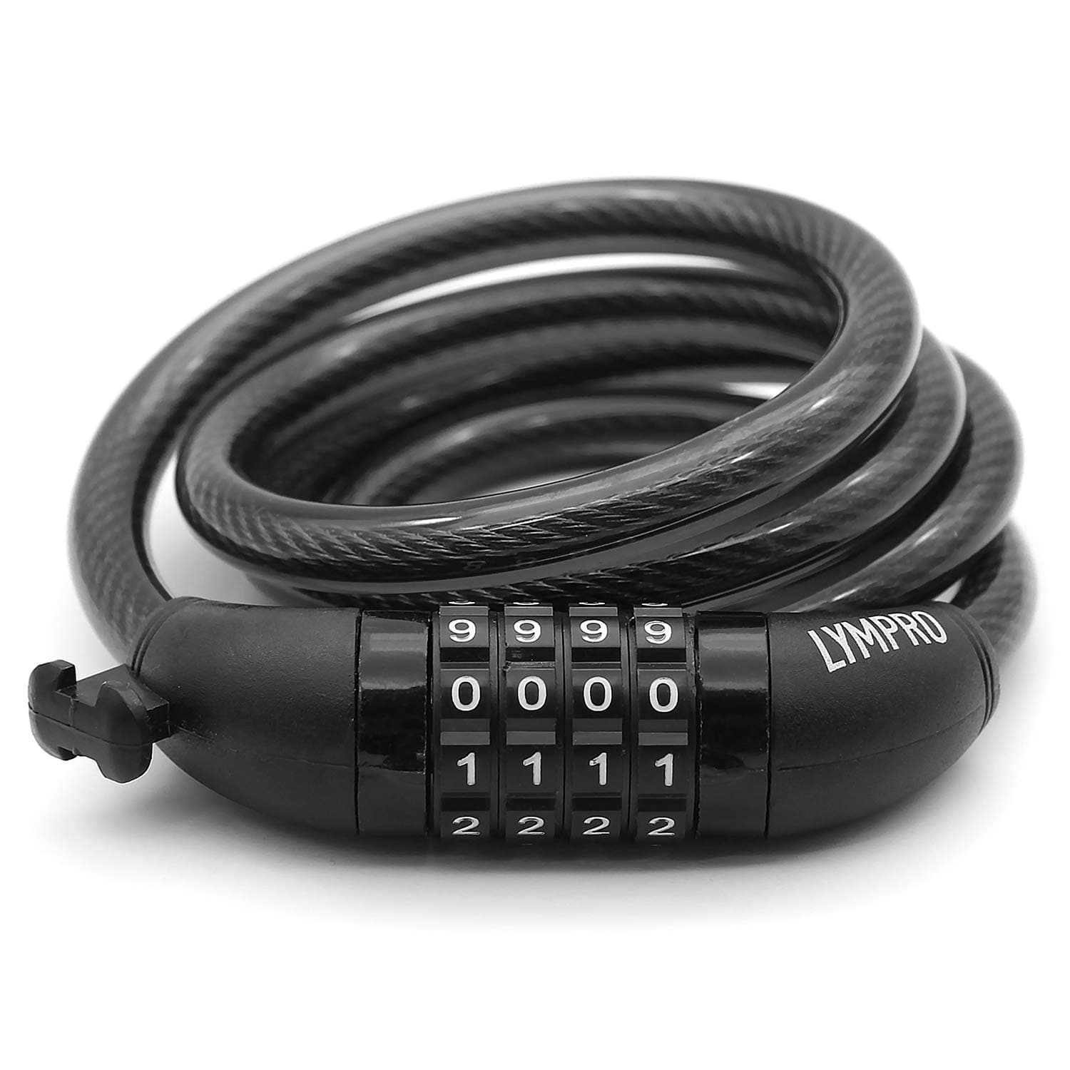 LYMPRO Bike Lock with Mount, 110 cm โ 4 Digit Combination Cable Lock for Bicycle/Mountain Bike/Scooter