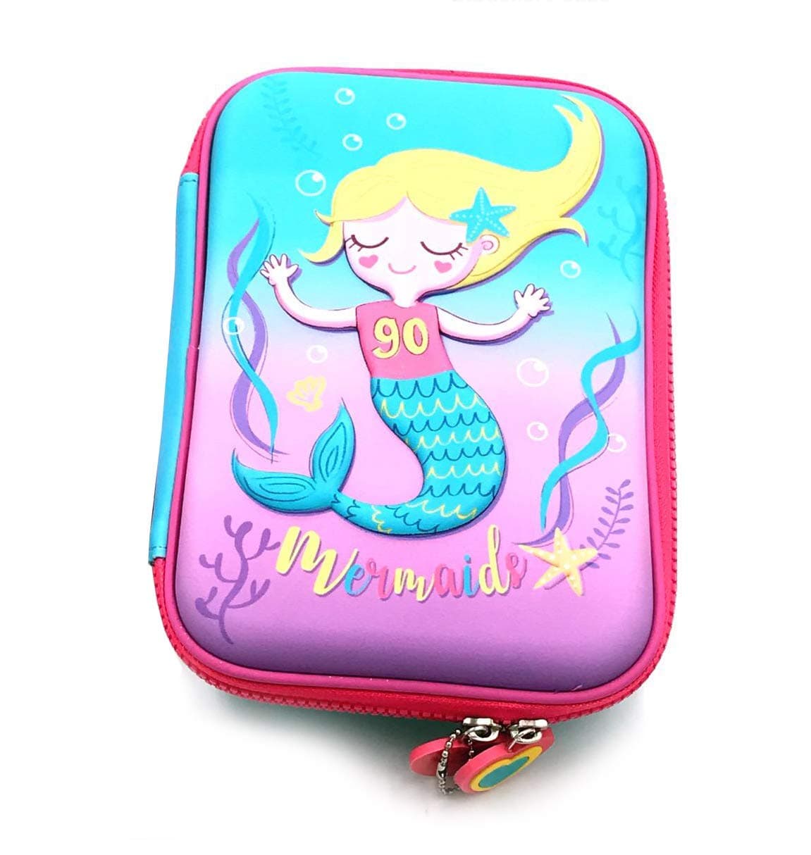 ShopNGiftMulti-Layer Large Capacity Double Zipper Cute Pencil Case for School Supplies Kids/Teenagers (Mermaid)