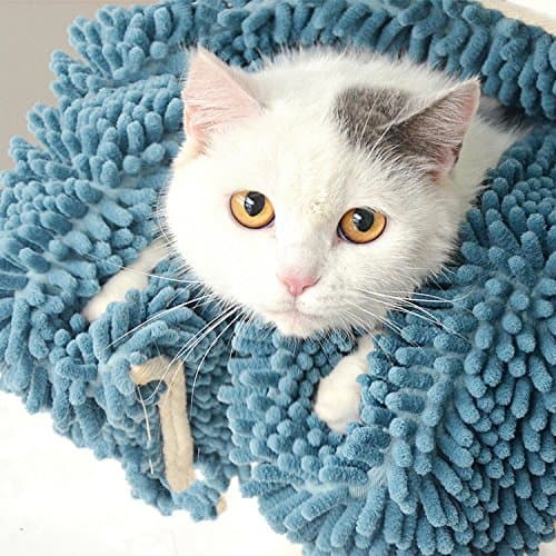 Hitti Fast Drying Pet Bath Towel,Ultra Absorbent Microfiber Chenille Towel with Strong Absorption