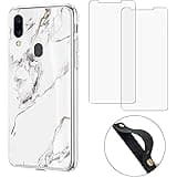 UMIDIGI A3S 2020 Case with Tempered Glass Screen Protector [2 Pack] Ultra Thin TPU Transparent Clear Soft Shockproof Protective Phone Case Cover for UMIDIGI A3S 2020 (Marble)