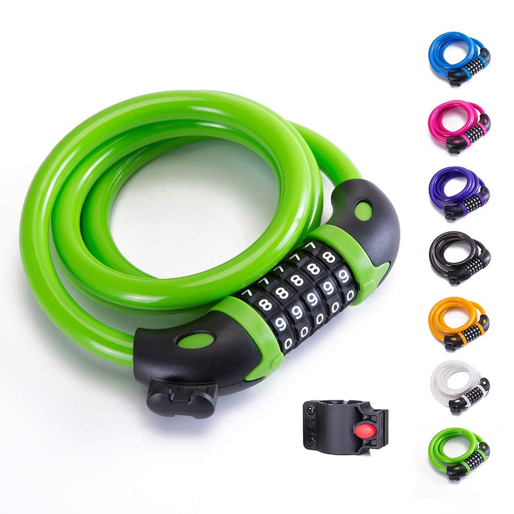 Bike Lock Bicycle Lock Chain ，5-Digit Combination Lock Core Steel Wire Bike Lock Security&Portable Bicycle Locks