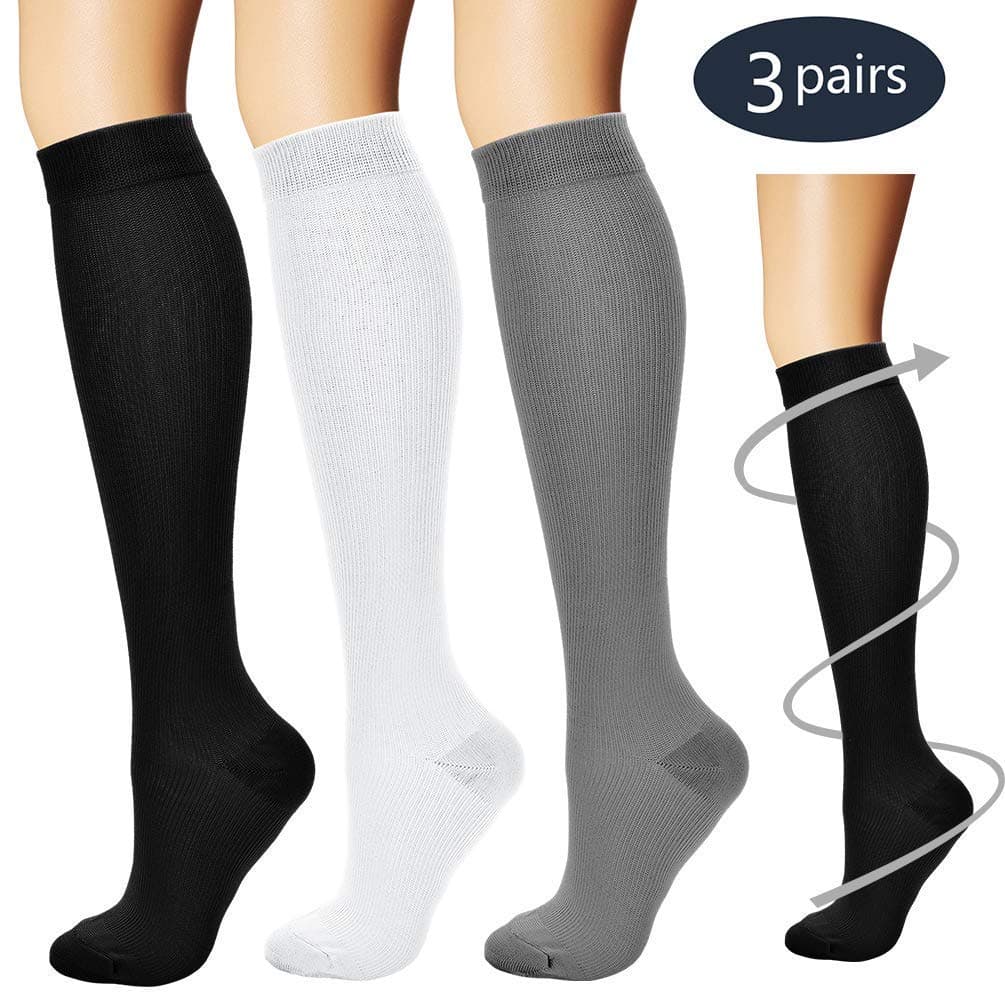 Graduated Compression Socks for Men & Women,Compression Socks 20-30 mmHg for Crossfit,Maternity, Athletics, Travel, Nurses -Boost Stamina, Circulation & Recovery (L/XL)