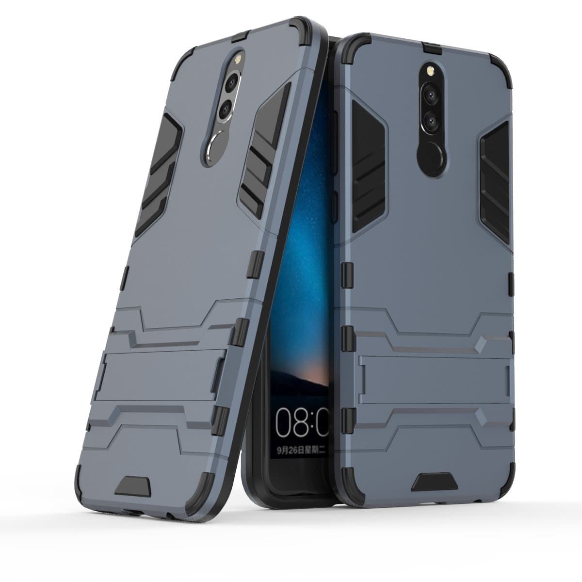 CHcase Huawei Mate 10 Lite Case, Huawei Mate 10 Lite Cover - Full Body Shock Resistant Armour Case -High-Tech Look -Dual Layer -Kickstand for Huawei Mate 10 Lite -Black