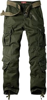 AKARMY Men's Cotton Casual Military Army Camo Combat Work Cargo Pants with 8 Pockets