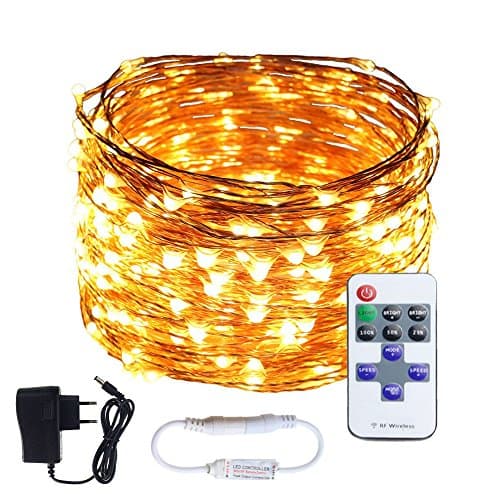 LED String Fairy Lights Waterproof Flexible Warm White Copper Wire Light 20M for Outdoor or Indoor Christmas Xmas Gardens Holiday Wedding Party Decor