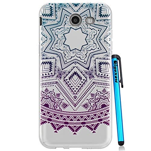 Galaxy J7 V Clear Case,Galaxy J7 Perx Case, Galaxy J7 Sky Pro / J7 Prime / Halo / J7 2017 Case, Bright Slim Fit Crystal Transparent TPU Case for Samsung Galaxy J7 2017 (Octagon Flower)