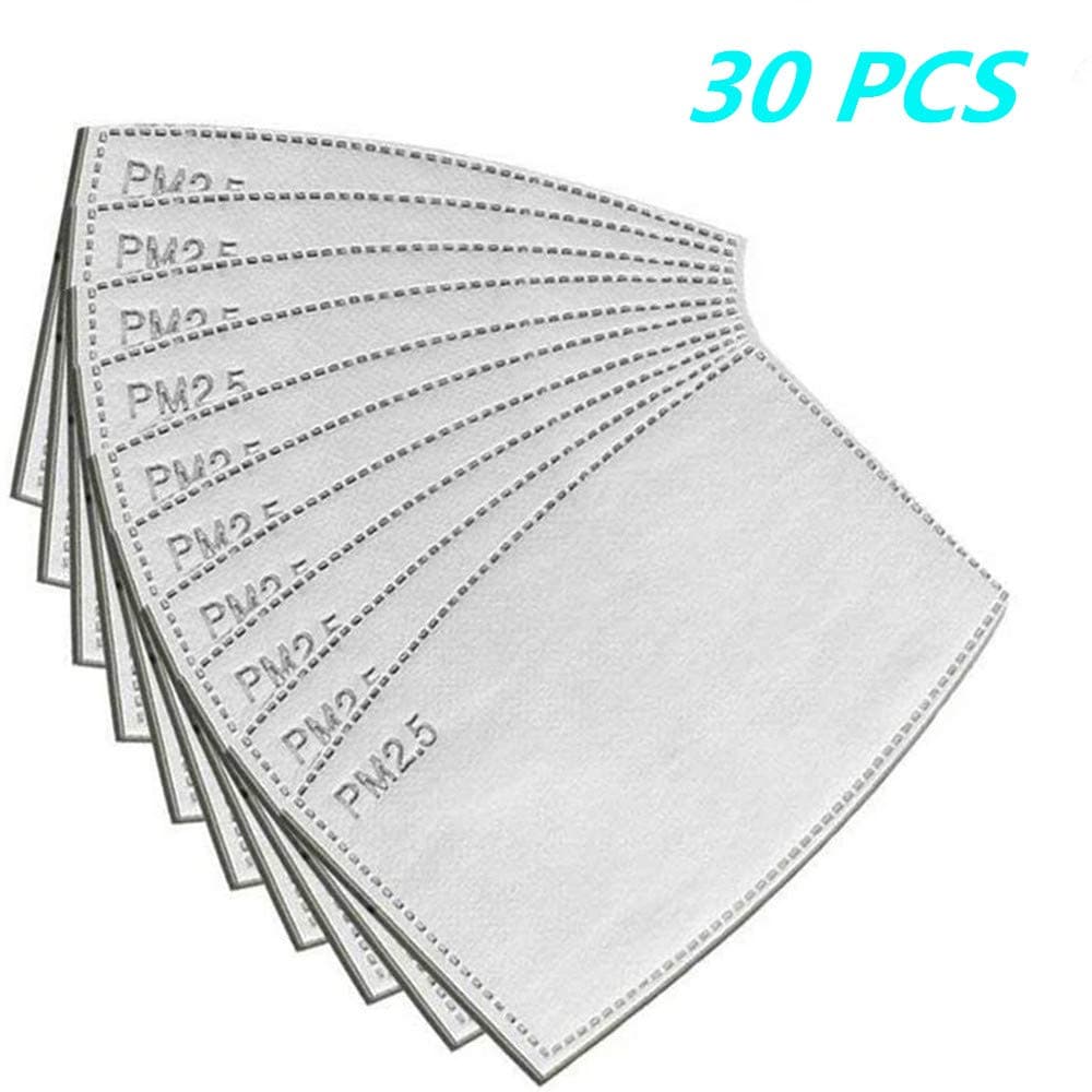 Adult PM2.5 Activated Carbon Filter Replaceable Anti Haze Filter Paper for Mask 30pcs/pack