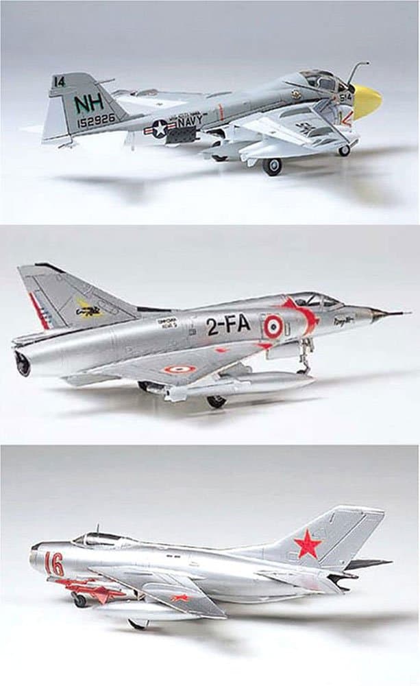 3 Tamiya Model Plane Bundle - Dassault Mirage III C, Grumman A-6A Intruder and MiG-19 Farmer (Japan Import)