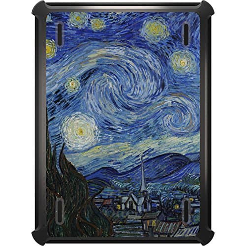 DistinctInk Case Compatible with iPad Pro 12.9" (3rd Gen - 2018) - Custom Black Replacement for OtterBox Defender - Van Gogh Starry Night - Classic Art