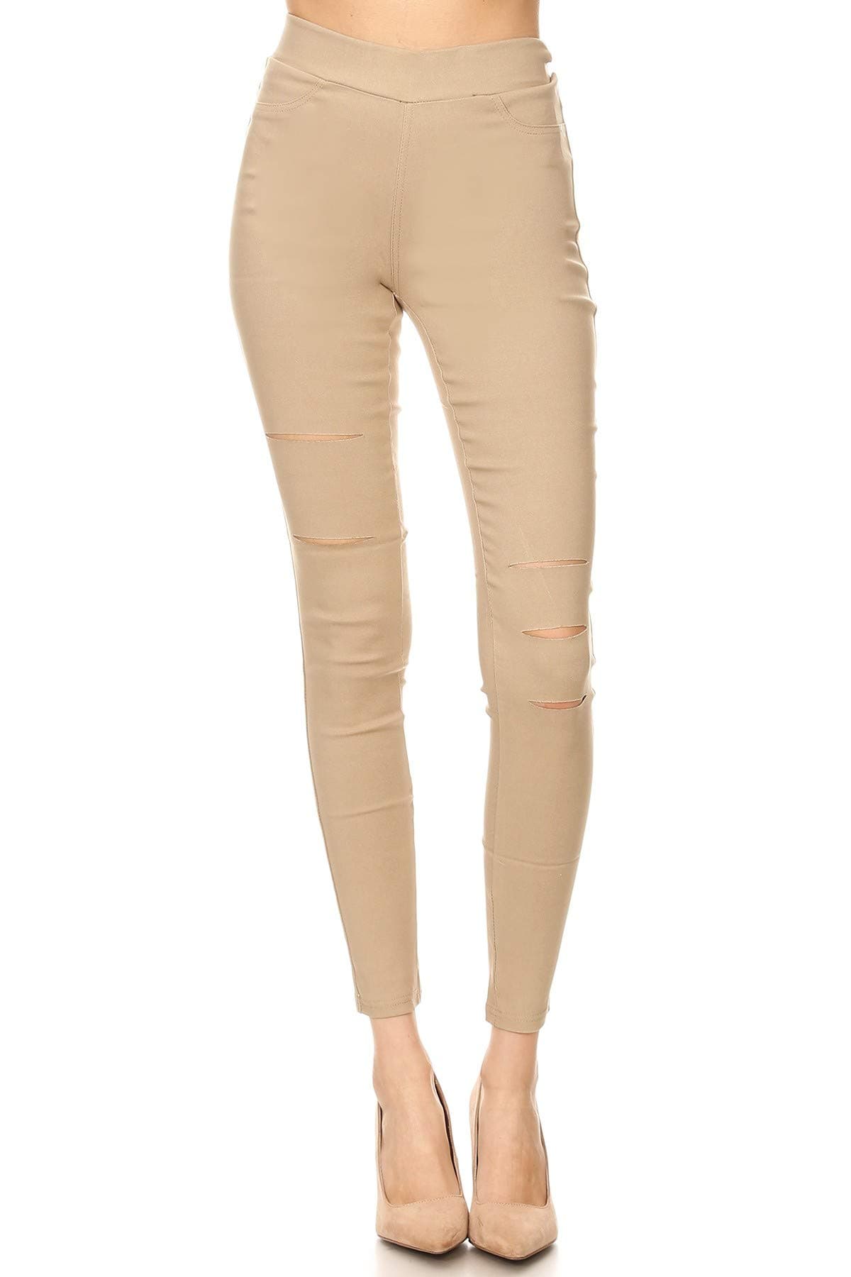 Jvini Women's Pull-On Ripped Distressed Stretch Legging Pants Denim Jean Reg-Plus Size