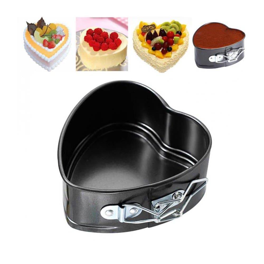 TJW Non-Stick Cake Pan, Heart Shape Mini Bakeware Cake Pan DIY Cake Mold Baking Cheese Bread Tray