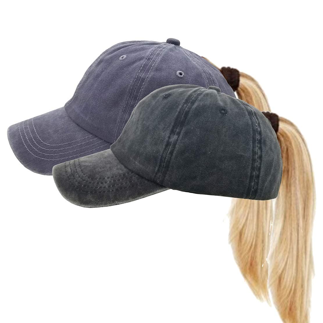 EohakPonytail Baseball Hat Distressed Retro Washed Womens Twill