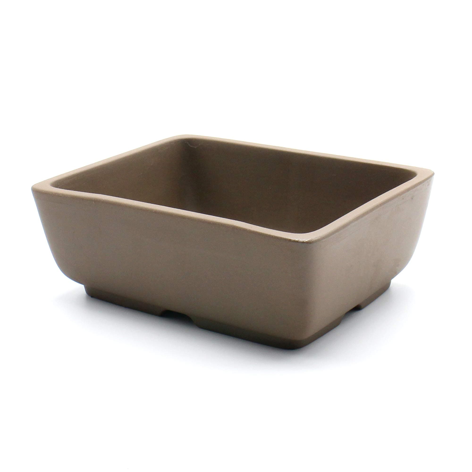 Bonsai Pot Ceramic Rectangle Round Shaped Corners (6.5", Noglazed)