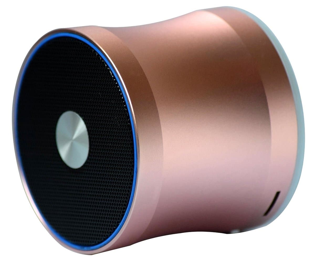 TYGUIDER Mini Bluetooth 4.2 Speaker,Wireless Portable Travel Speaker,14-Hour Playtime,Enhanced Bass,HD Sound,With Built-in Mic,Aux Input,SD Card Slot,Works With Iphone and More(Rose Gold)