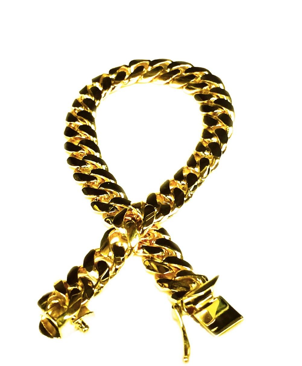 TEX10k Solid Yellow Gold Miami Cuban Curb Link 8" 8 mm 30 grams chain/Bracelet