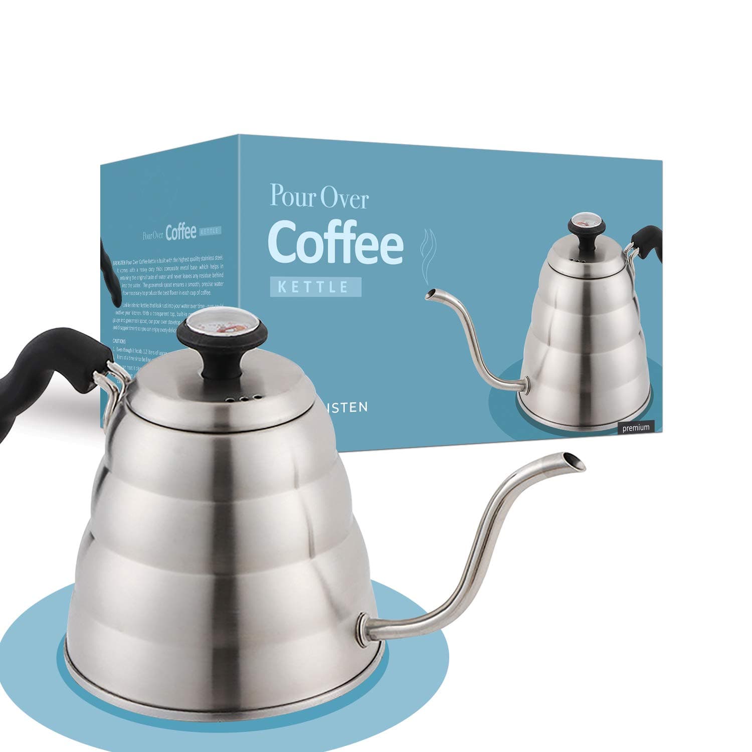 Pour Over Kettle - Hand Drip Tea and Coffee Kettle for Induction and all Stovetops - 40oz / 1200ml