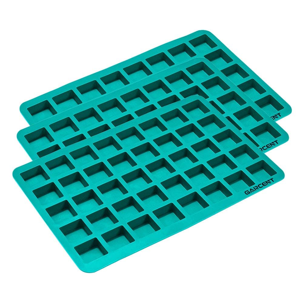 GARCENT 40 Cavities Square Silicone Baking Mold, Perfect Candy Making Supplies for Caramel, Ganache, Gummy, Chocolate Truffles, Pralines, Fat Bomb (3 Pack)