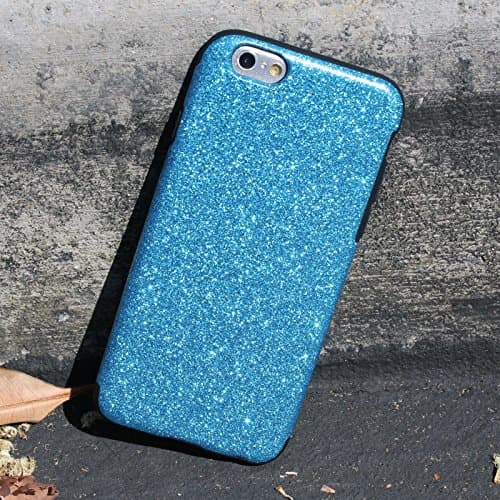 iPhone 6 & 6s Case, AllinoMarket iPhone 6 & 6s Case 4.7" Pink Luxury Sparkling Shining Bling Hybrid Glitter Rubberized Interior Ultra-Slim Soft Case Cover for Apple iPhone 6 & 6s 4.7 Inch (BLUE)