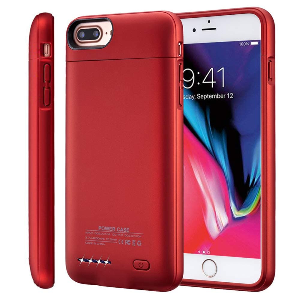 iPhone 7 Plus Battery Case COOLEAD Slim Portable Charger Case 4200mAh Rechargeable Extended Battery Magnetic Charging Case For iPhone 8 Plus / 7 Plus / 6 Plus / 6s Plus Power Case (5.5inch) - Black